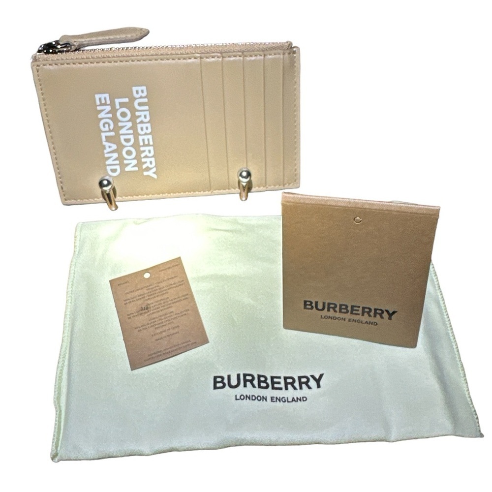 NWT Burberry Calfskin London England Print Logo Card Holder - Picture 3 of 5